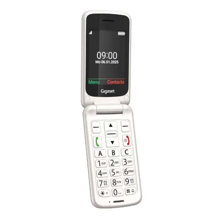Gigaset GL595 Téléphone Mobile Senior Blanc Perle avec Bouton SOS, Écran 2.8 Pouces