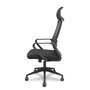 Chaise Pro534 Mécanisme d'inclinaison tissu Noir Base pyramidale noire Accoudoirs fixes Appui-tête 1D Roulettes en nylon 50 mm
