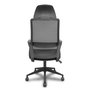 Chaise Pro534 Mécanisme d'inclinaison tissu Noir Base pyramidale noire Accoudoirs fixes Appui-tête 1D Roulettes en nylon 50 mm