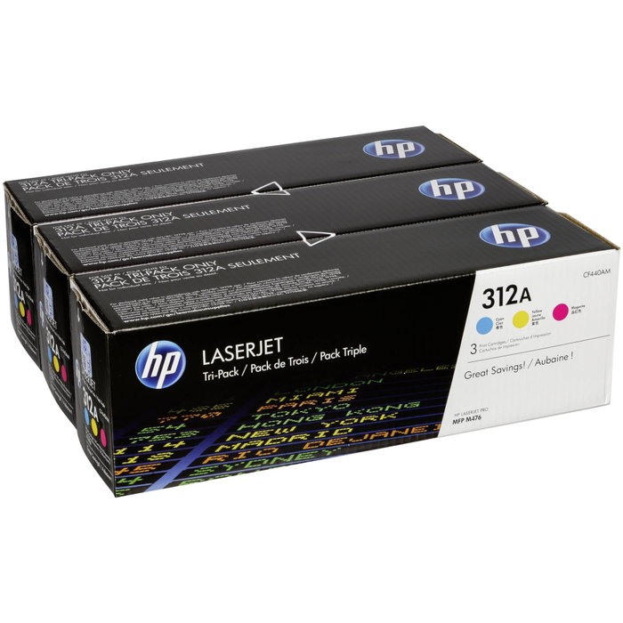 HP Multipack de toner 312A CF440AM (Cyan, Magenta, Jaune)