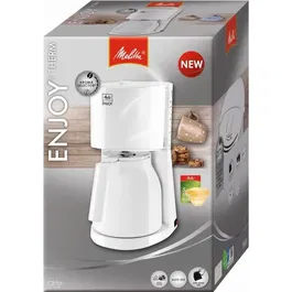 Melitta Cafetière Filtre Enjoy II Therm - 12 Tasses - 1000W - Verseuse Verre - Arrêt Auto - Blanc