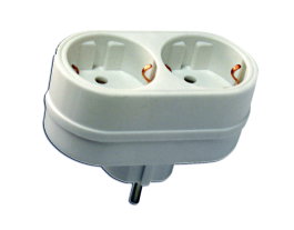 Simon Adaptateur double frontal Schuko 2p+t blanc 16A 250V