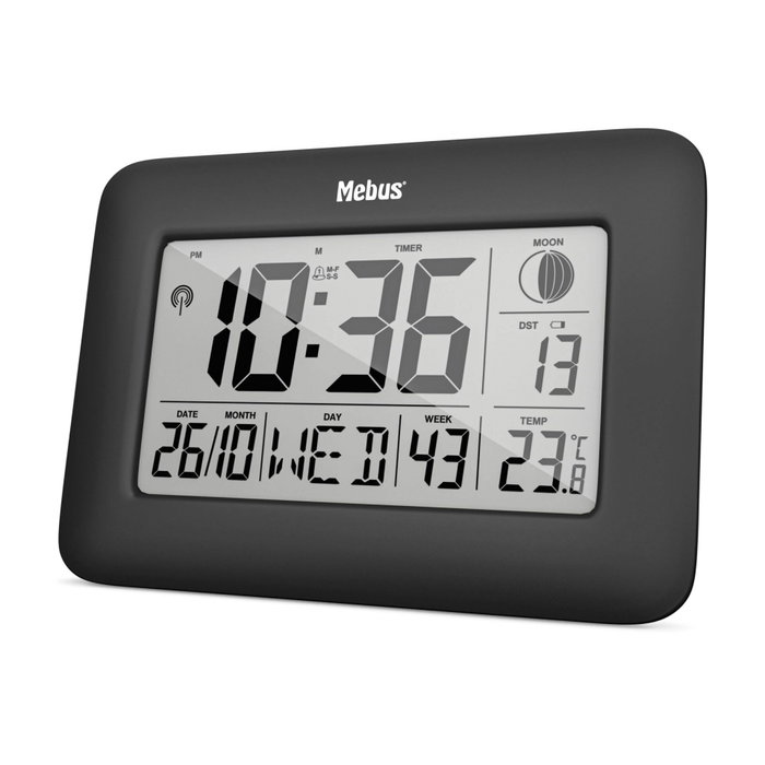 Mebus 46732 Horloge murale digitale noire Mebus 46732 Horloge murale digitale noire