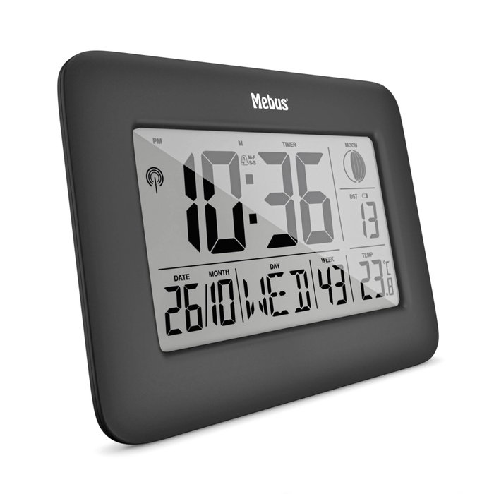 Mebus 46732 Horloge murale digitale noire Mebus 46732 Horloge murale digitale noire
