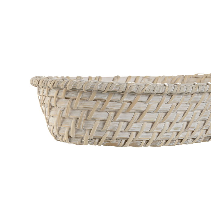 Set de basket Home ESPRIT Blanc Naturel Bambou Rotin 29 x 22 x 7 cm Set de basket Home ESPRIT Blanc Naturel Bambou Rotin 29 x 22 x 7 cm