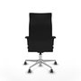 Piqueras Y Crespo Albacete Chaise de Bureau Exécutive, Similicuir Noir, Mécanisme Synchro, Base Aluminium