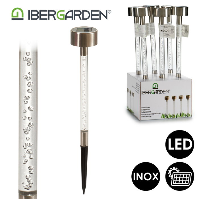 Ibergarden Balise Solaire Plastique Acier Inoxydable Acrylique 5,5 x 34,7 x 5,5 cm (Set de 24)