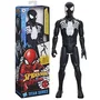 Hasbro Marvel Spider-Man - Figurine Titan Series Spider-Man en costume noir 30 cm deluxe, jouet de super-héros pour enfants dès 4 ans