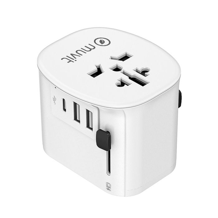 Adaptateur Prise Universelle de Voyage Muvit MCADP0006 Blanc 150 W 15 w Adaptateur Prise Universelle de Voyage Muvit MCADP0006 Blanc 150 W 15 w