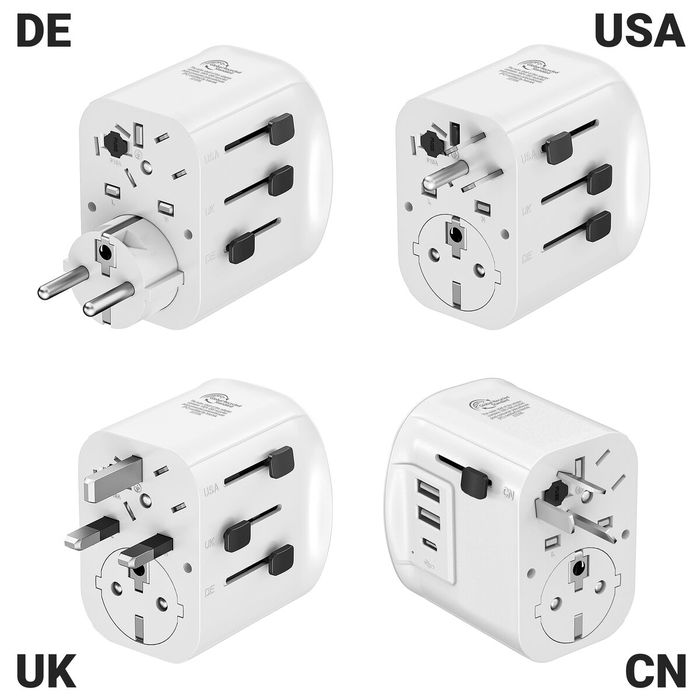 Adaptateur Prise Universelle de Voyage Muvit MCADP0006 Blanc 150 W 15 w Adaptateur Prise Universelle de Voyage Muvit MCADP0006 Blanc 150 W 15 w