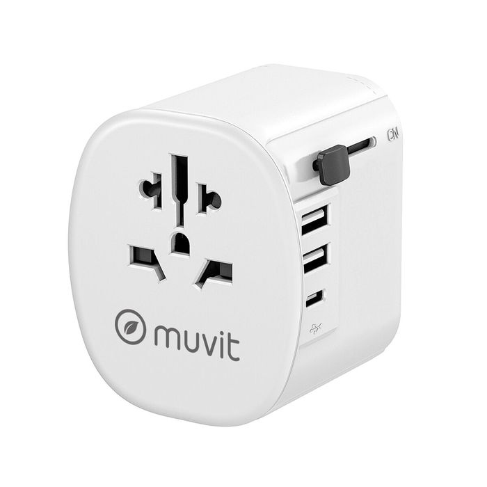 Adaptateur Prise Universelle de Voyage Muvit MCADP0006 Blanc 150 W 15 w Adaptateur Prise Universelle de Voyage Muvit MCADP0006 Blanc 150 W 15 w