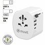 Adaptateur Prise Universelle de Voyage Muvit MCADP0006 Blanc 150 W 15 w