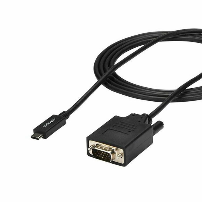 Câble USB C vers VGA Startech CDP2VGAMM2MB (2 m) Noir Câble USB C vers VGA Startech CDP2VGAMM2MB (2 m) Noir