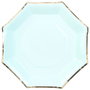 Party Time Lot de 6 plats hexagonaux jetables 25 cm avec bordure dorée