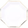 Party Time Lot de 6 plats hexagonaux jetables 25 cm avec bordure dorée