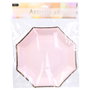 Party Time Lot de 6 plats hexagonaux jetables 25 cm avec bordure dorée