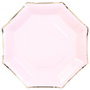 Party Time Lot de 6 plats hexagonaux jetables 25 cm avec bordure dorée
