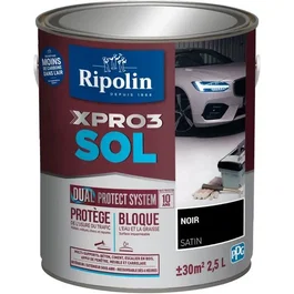 Ripolin XPRO3 SOL Peinture pour sol auto-nivelante extrême résistance Noir Mat 2,5 litres - Fabrication française