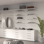 Emuca Lot de 4 étagères avec consoles et plaques de fixation murale Jagmet, longueur 230mm, Acier, Peint en blanc