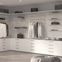 Emuca Lot de 4 étagères avec consoles et plaques de fixation murale Jagmet, longueur 230mm, Acier, Peint en blanc