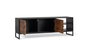 Giner y Colomer Meuble TV Moderne en Palissandre et Bois de Manguier avec 2 Portes et 2 Espaces de Stockage, Pieds en Métal, 150 cm x 50 cm x 40 cm, Noir et Marron