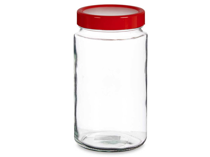 Vivalto Bocal en Verre Transparent 2L avec Couvercle Rouge 11.5x21x11.5 cm (Set de 12) Vivalto Bocal en Verre Transparent 2L avec Couvercle Rouge 11.5x21x11.5 cm (Set de 12)