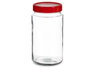 Vivalto Bocal en Verre Transparent 2L avec Couvercle Rouge 11.5x21x11.5 cm (Set de 12)
