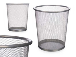 Pincello Corbeille à Papier en Métal Grillagé 24 cm Argent (Set de 12)
