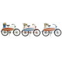 Home ESPRIT Figurine Décorative Bleu Vert Orange (3 Unités)