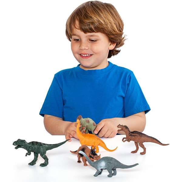 Molto - Set de 6 figurines de dinosaures en plastique pour enfants, jouet éducatif, âge recommandé 3 ans et plus