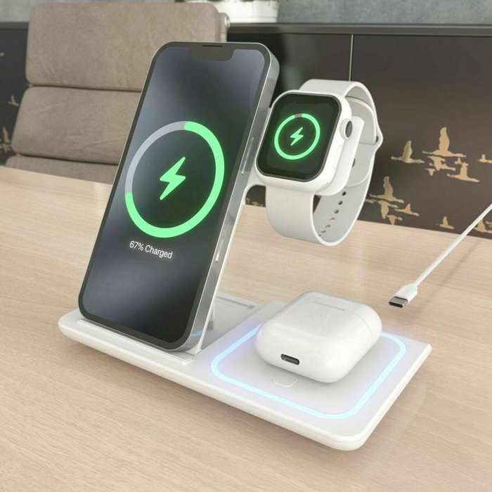 Chargeur sans fil Aisens ASCH-15W3WC044-W 3-en-1