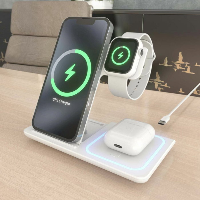 Chargeur sans fil Aisens ASCH-15W3WC044-W 3-en-1