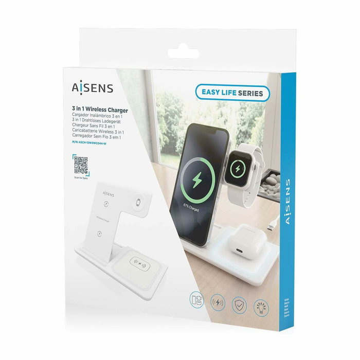 Chargeur sans fil Aisens ASCH-15W3WC044-W 3-en-1