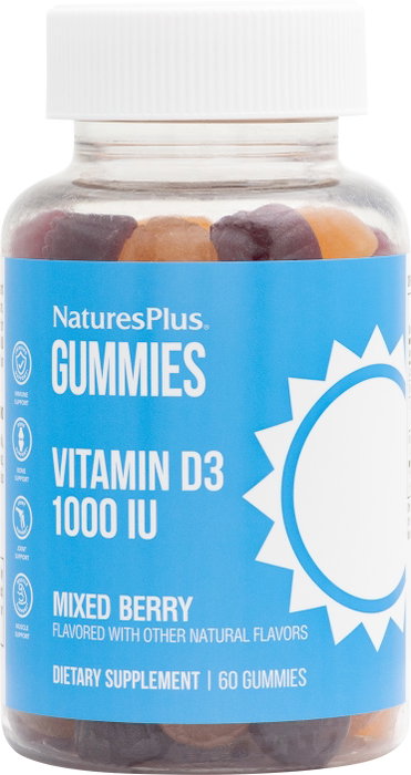 NATURES PLUS Gummies Vitamine D3, 60 gélatines NATURES PLUS Gummies Vitamine D3, 60 gélatines