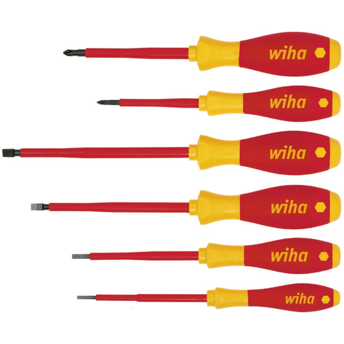 Wiha 320NK6 SoftFinish electric - Jeu de 6 tournevis isolés Wiha 320NK6 SoftFinish electric - Jeu de 6 tournevis isolés