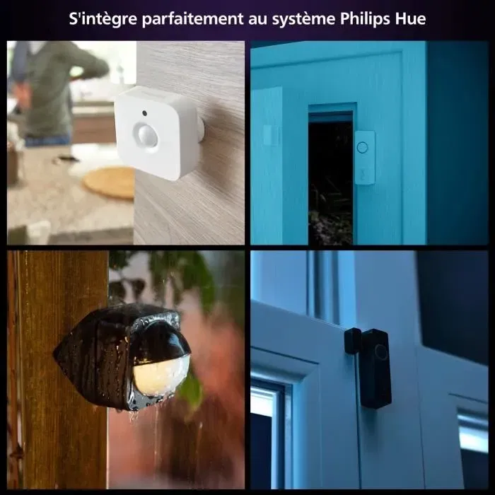 Philips Hue Secure Caméra de Surveillance Filiaire, Intérieur/Extérieur, Full HD 1080p, Vision Nocturne, Détection de Mouvement, Contrôle par Application