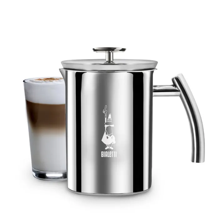 Bialetti Mousseur à lait électrique 330 ml Cappuccinatore en acier inoxydable pour café et cappuccino Bialetti Mousseur à lait électrique 330 ml Cappuccinatore en acier inoxydable pour café et cappuccino