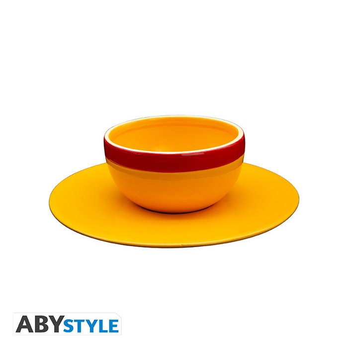 Abystyle Set Bol et Soucoupe One Piece Chapeau de Paille Luffy - Porcelaine 250 ml