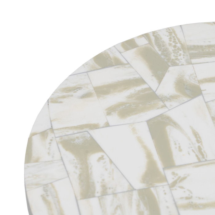 BigBuy Home Table d'appoint Noir Beige Ronde