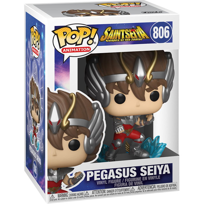 FUNKO POP Saint Seiya - Figurine Seiya avec Chevalier du Zodiaque Pégasus en Vinyl de 9 cm dans sa boîte fenêtre