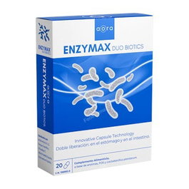 AORA Enzymax Duo Biotics 20 Comp. Complément alimentaire enzymes digestives inuline lactobacillus