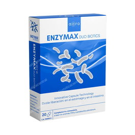 AORA Enzymax Duo Biotics 20 Comp. Complément alimentaire enzymes digestives inuline lactobacillus