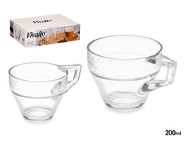 VIVALTO Taza Café Con Leche 200ml, Transparente, Lot de 72