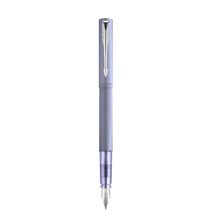 Parker Vector XL Stylo Plume Métallique Argent et Bleu M