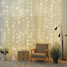 Bambasy Rideau LED lumineux 1 x 1,2 m Lumière froide