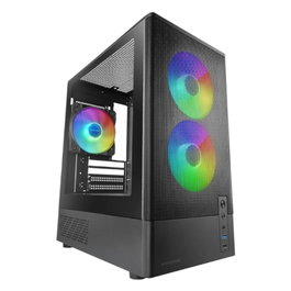 Mars Gaming Caja ATX MC-ONYX ARGB Noire – Boîtier Ordinateur MicroATX/Mini-ITX avec Ventilateurs RGB, Panneau Mesh, Fenêtre Latérale