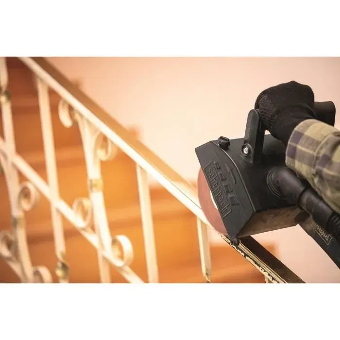 Scheppach Brosse en fibre synthétique pour rénovateur surfaceuse MRS1300 - Diamètre 120 mm, largeur 100 mm - Polissage et lustrage des surfaces métalliques