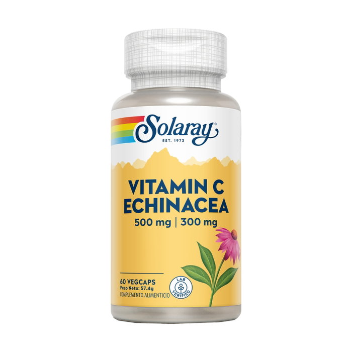 SOLARAY Vitamine C 500mg + Échinacée 300mg, 60 capsules SOLARAY Vitamine C 500mg + Échinacée 300mg, 60 capsules
