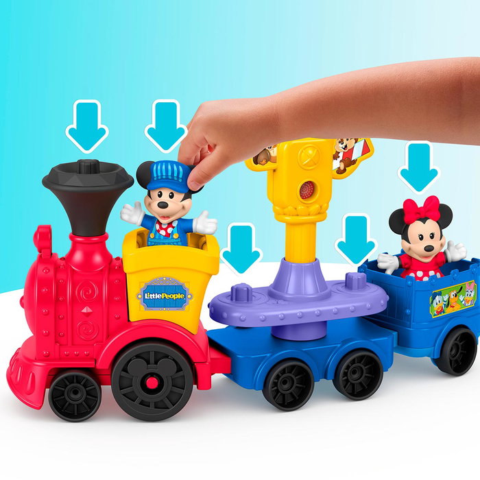 Fisher-Price Little People Disney - Train Musical Mickey et Minnie Mouse avec Figures et Sons - Jouet à Pousser pour Enfants dès 12 Mois - Réf. JKB04