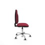 Chaise de bureau Algarra avec mécanisme de contact permanent de base, recouverte de tissu couleur grenat. Équipée d'une base chromée, sans accoudoirs et avec butées